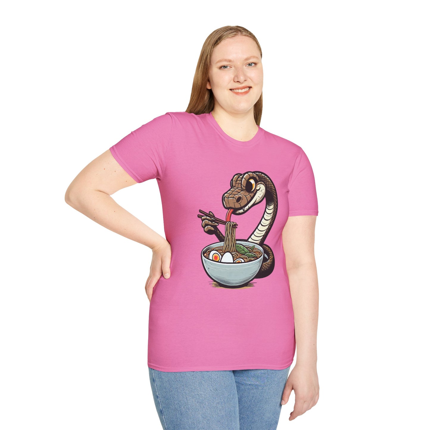 Funny Japanese Anime Snake Eats Ramen King Python T-Shirt