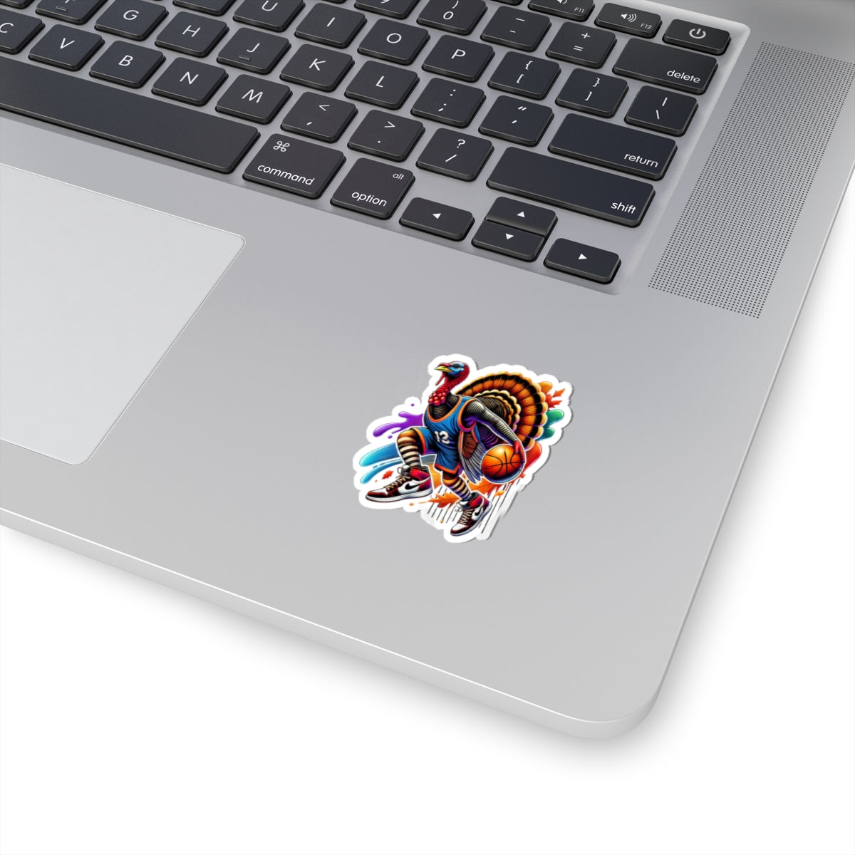 Thanksgiving Basketball Turkey Kiss-Cut Stickers -Fun Holiday Décor for Your Laptop & Gear