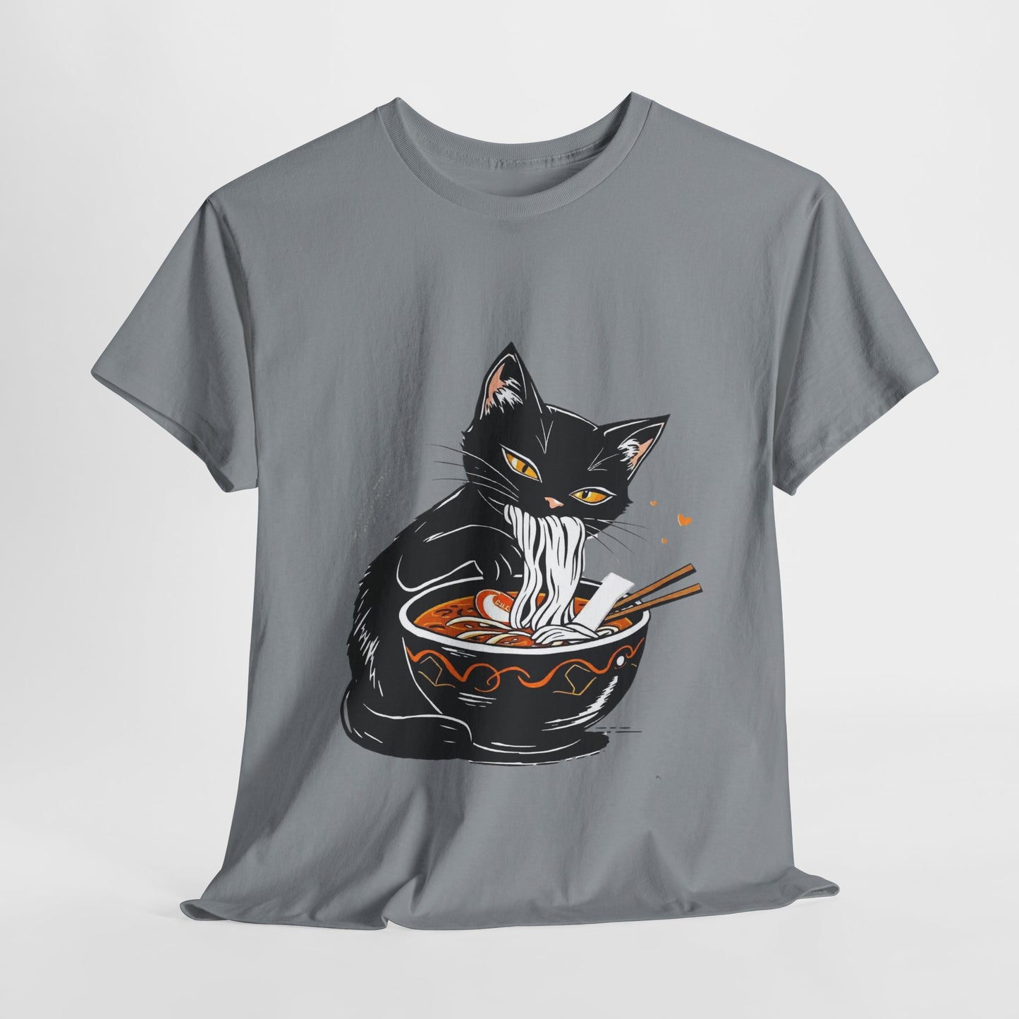 Noodle Cat Shirt, Ramen Cat T-Shirt, Foodie Lover Shirts, Black Cat Noodle T-Shirts, Retro Cat Tees, Cat Lover Sweatshirts, Black Cat Tee