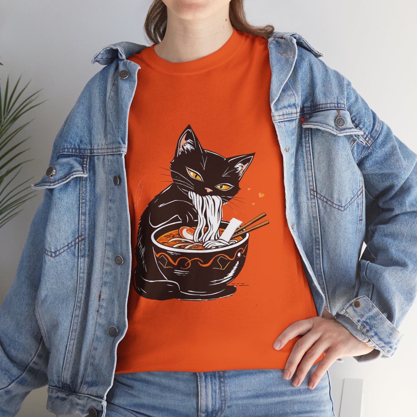 Noodle Cat Shirt, Ramen Cat T-Shirt, Foodie Lover Shirts, Black Cat Noodle T-Shirts, Retro Cat Tees, Cat Lover Sweatshirts, Black Cat Tee