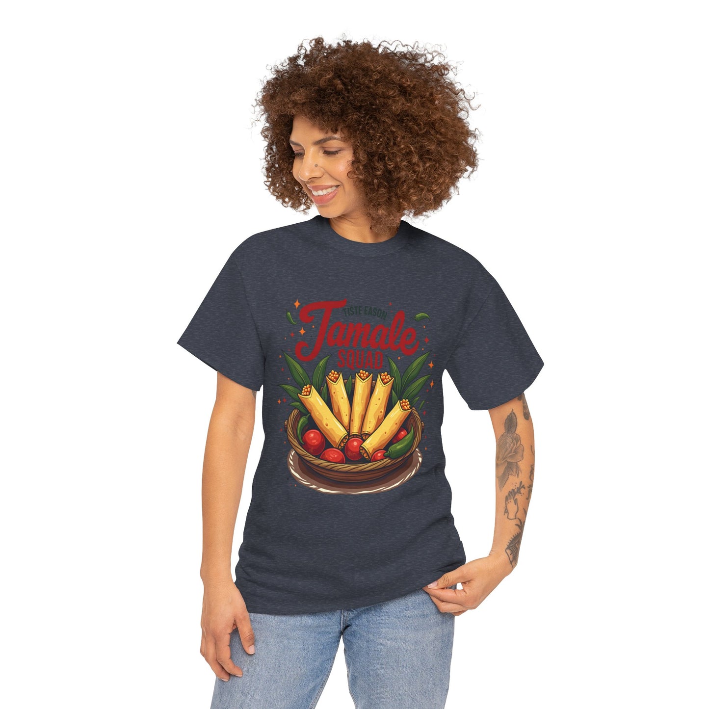 Tamale Squad Unisex Heavy Cotton Tee - Perfect for Food Lovers and Celebrations.