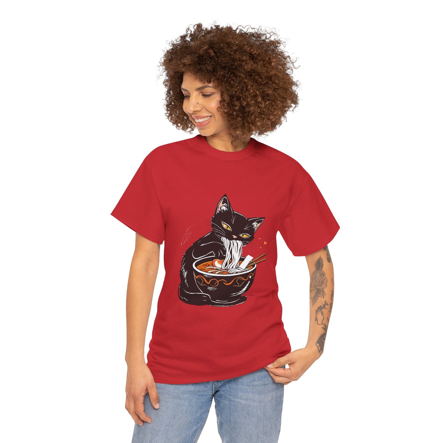 Noodle Cat Shirt, Ramen Cat T-Shirt, Foodie Lover Shirts, Black Cat Noodle T-Shirts, Retro Cat Tees, Cat Lover Sweatshirts, Black Cat Tee