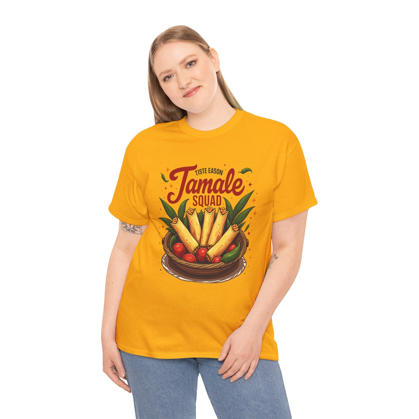 Tamale Squad Unisex Heavy Cotton Tee - Perfect for Food Lovers and Celebrations.