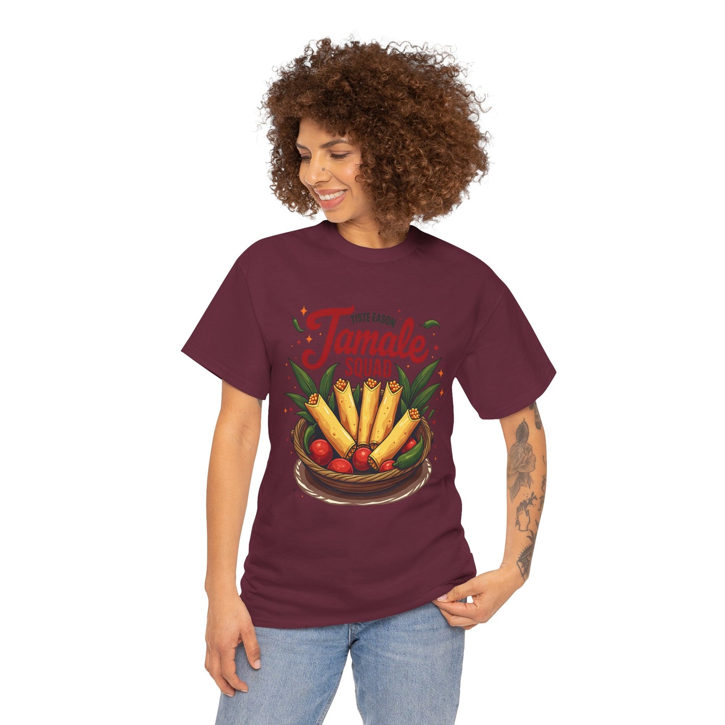Tamale Squad Unisex Heavy Cotton Tee - Perfect for Food Lovers and Celebrations.