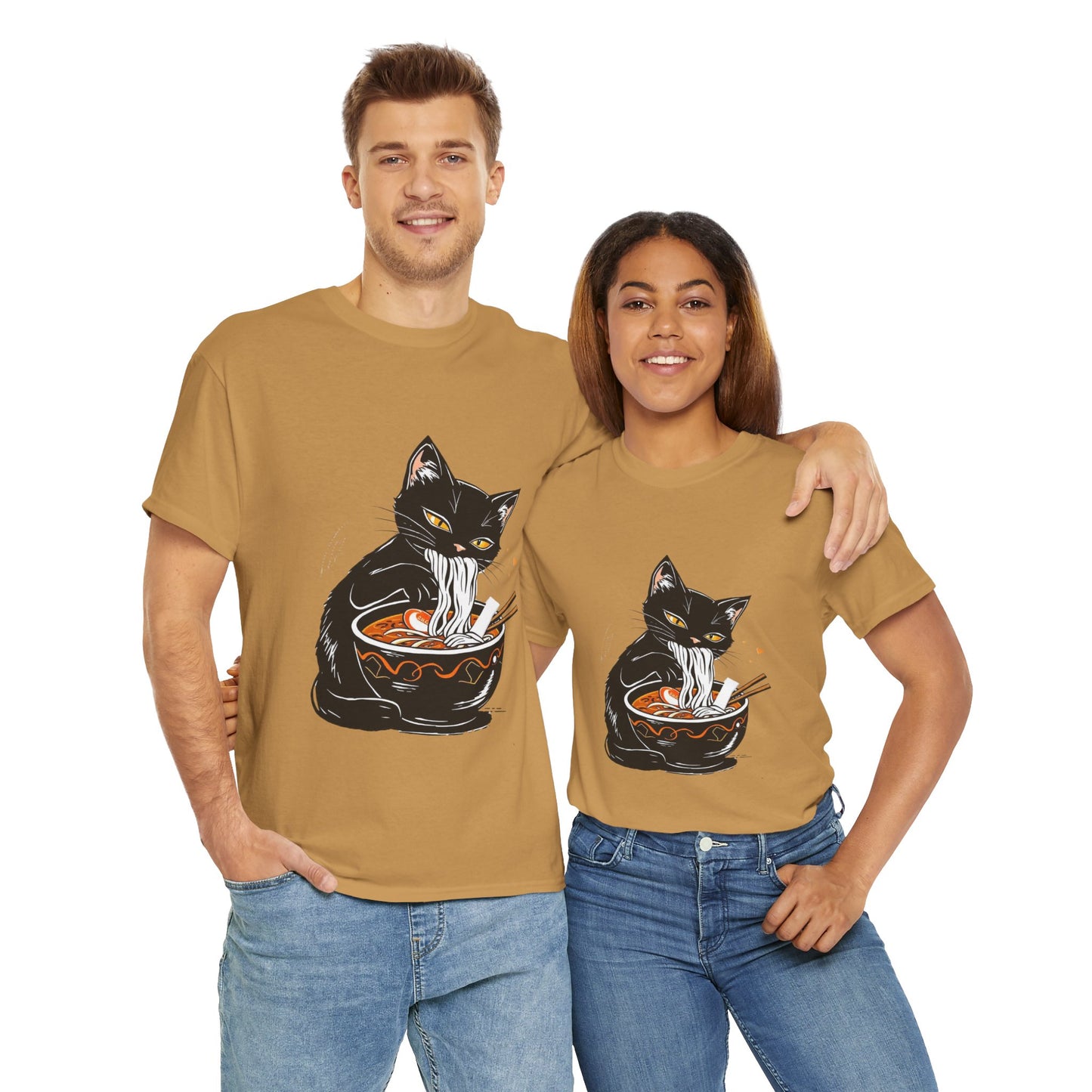 Noodle Cat Shirt, Ramen Cat T-Shirt, Foodie Lover Shirts, Black Cat Noodle T-Shirts, Retro Cat Tees, Cat Lover Sweatshirts, Black Cat Tee