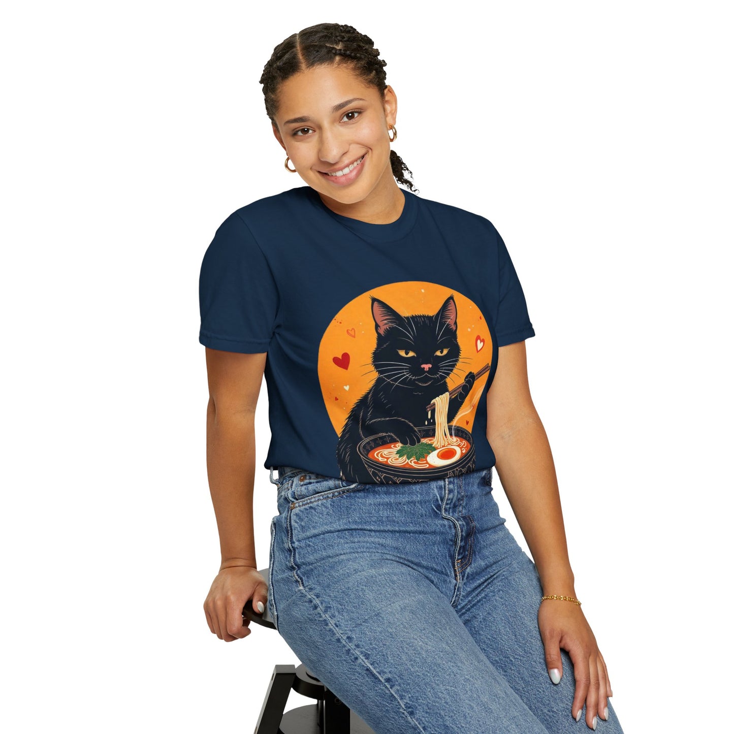 Cute Cat Ramen Lover Unisex T-Shirt | Perfect for Foodies & Cat Lovers Noodle Cat Shirt, Ramen Cat T-Shirt, Foodie Lover Shirts, Black Cat Noodle T-Shirts, Retro Cat Tees, Cat Lover Sweatshirts, Black Cat Tee