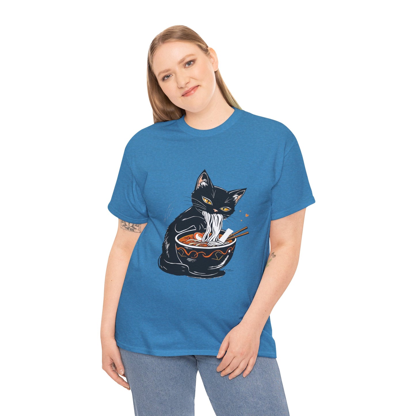 Noodle Cat Shirt, Ramen Cat T-Shirt, Foodie Lover Shirts, Black Cat Noodle T-Shirts, Retro Cat Tees, Cat Lover Sweatshirts, Black Cat Tee