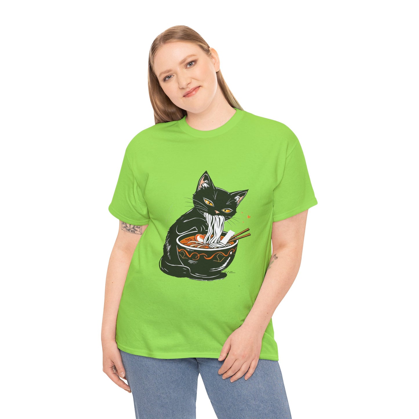 Noodle Cat Shirt, Ramen Cat T-Shirt, Foodie Lover Shirts, Black Cat Noodle T-Shirts, Retro Cat Tees, Cat Lover Sweatshirts, Black Cat Tee
