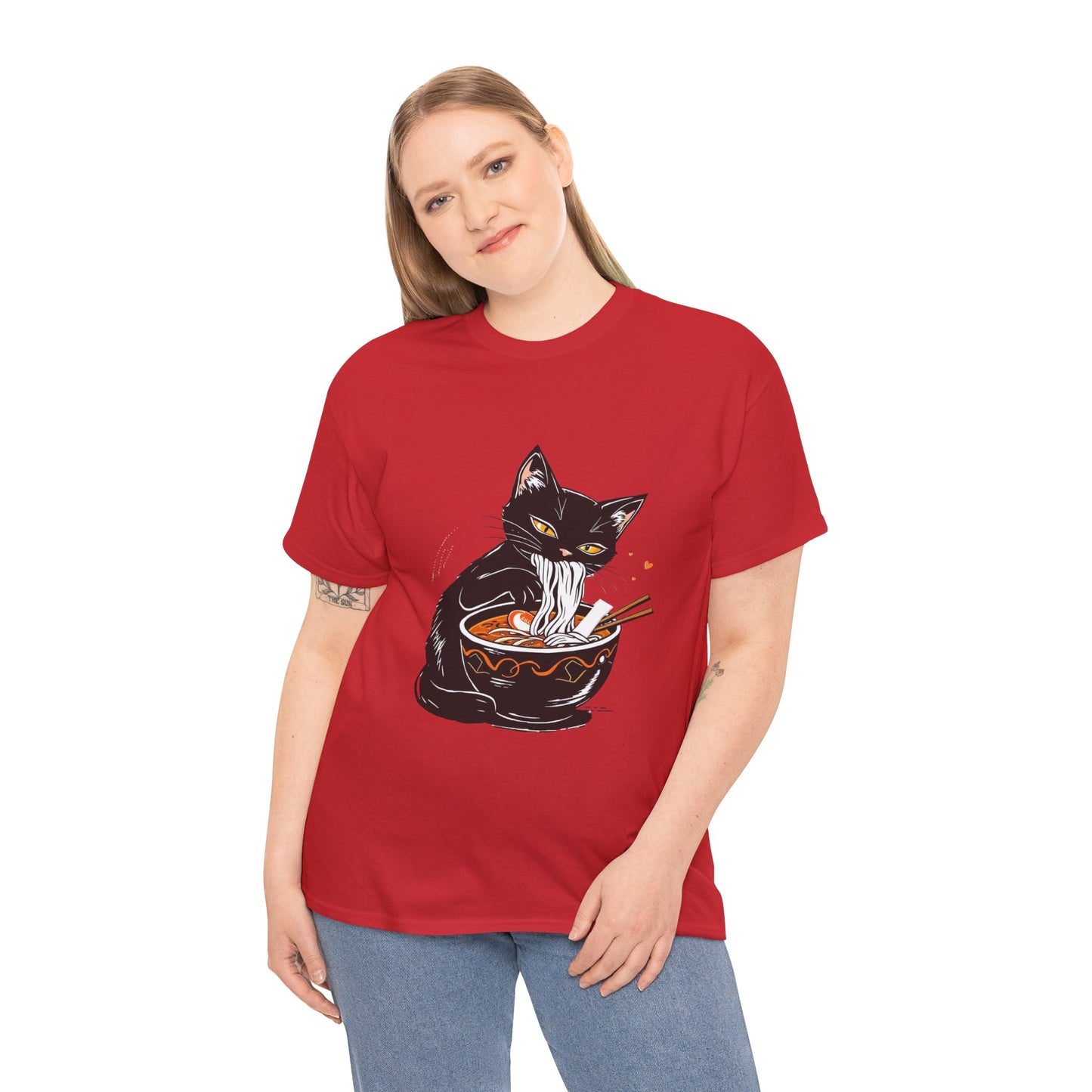 Noodle Cat Shirt, Ramen Cat T-Shirt, Foodie Lover Shirts, Black Cat Noodle T-Shirts, Retro Cat Tees, Cat Lover Sweatshirts, Black Cat Tee