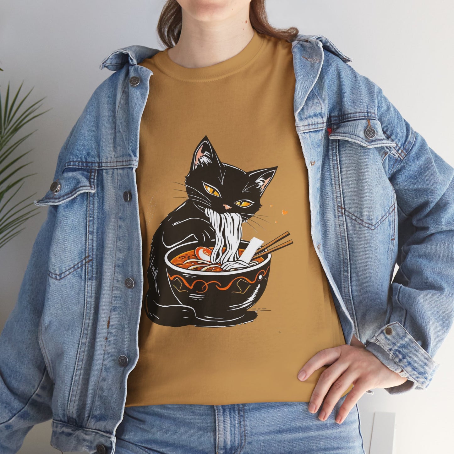 Noodle Cat Shirt, Ramen Cat T-Shirt, Foodie Lover Shirts, Black Cat Noodle T-Shirts, Retro Cat Tees, Cat Lover Sweatshirts, Black Cat Tee