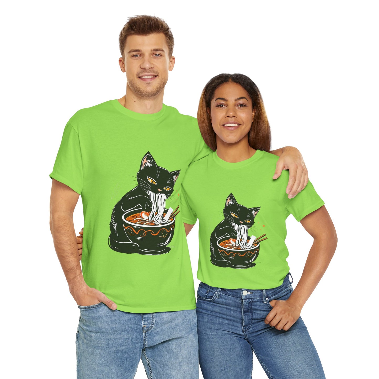 Noodle Cat Shirt, Ramen Cat T-Shirt, Foodie Lover Shirts, Black Cat Noodle T-Shirts, Retro Cat Tees, Cat Lover Sweatshirts, Black Cat Tee