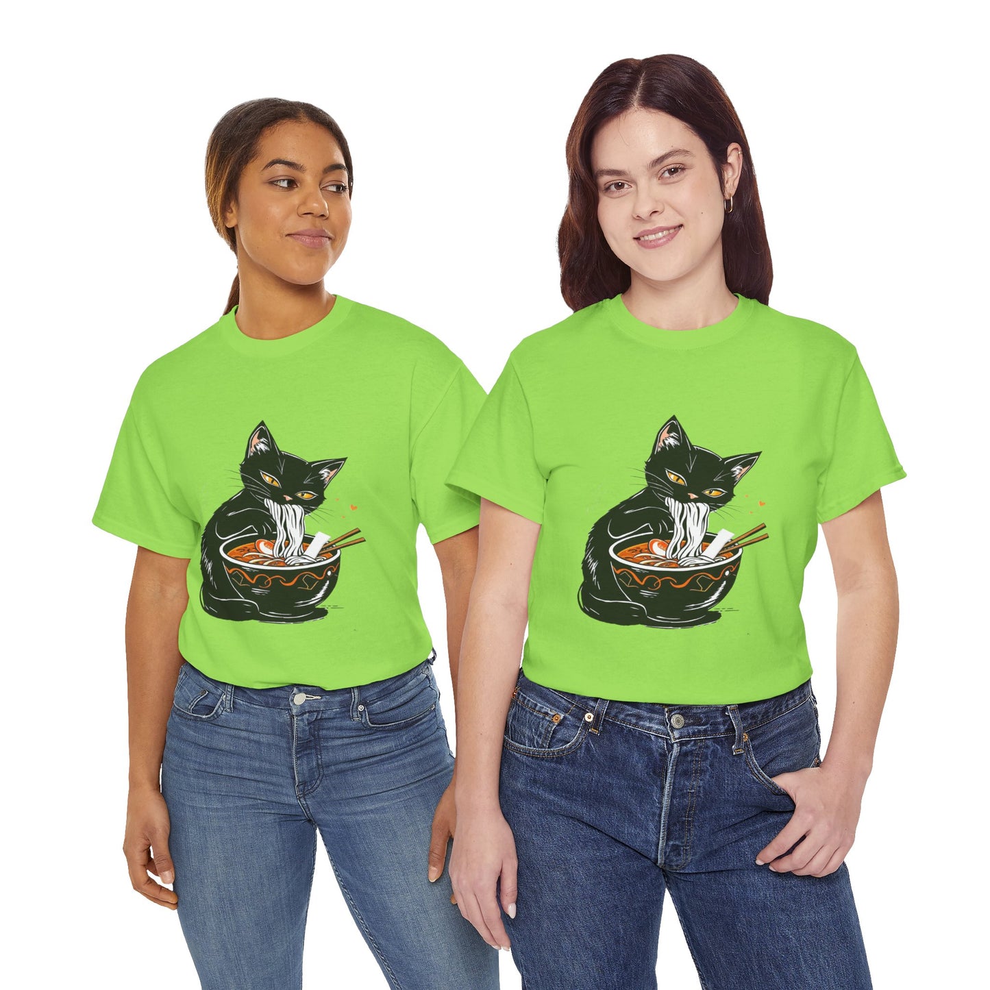 Noodle Cat Shirt, Ramen Cat T-Shirt, Foodie Lover Shirts, Black Cat Noodle T-Shirts, Retro Cat Tees, Cat Lover Sweatshirts, Black Cat Tee