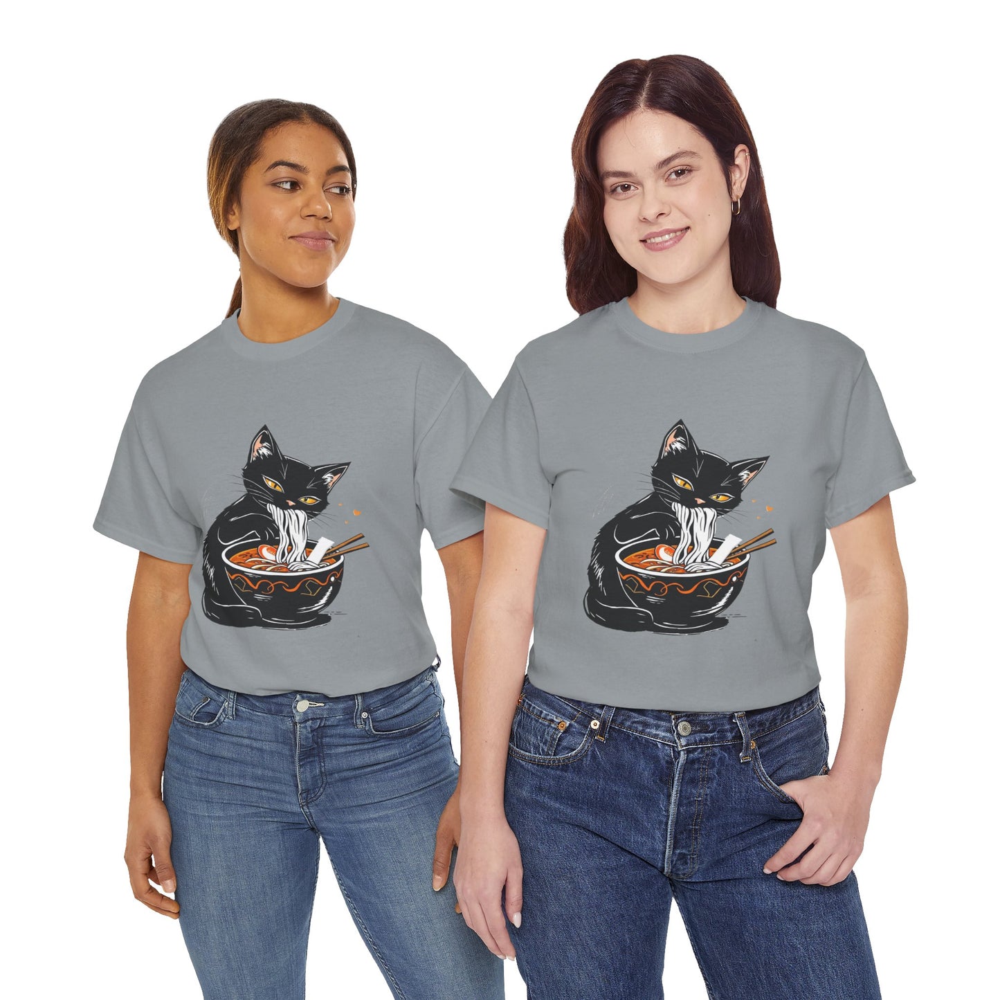 Noodle Cat Shirt, Ramen Cat T-Shirt, Foodie Lover Shirts, Black Cat Noodle T-Shirts, Retro Cat Tees, Cat Lover Sweatshirts, Black Cat Tee