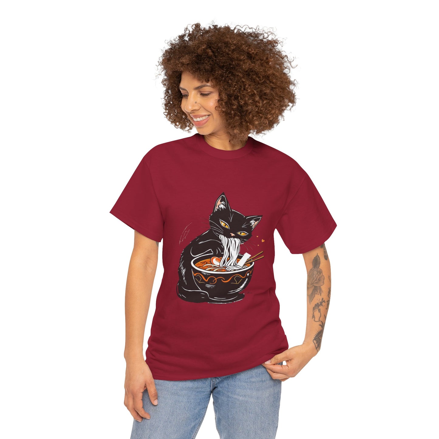 Noodle Cat Shirt, Ramen Cat T-Shirt, Foodie Lover Shirts, Black Cat Noodle T-Shirts, Retro Cat Tees, Cat Lover Sweatshirts, Black Cat Tee