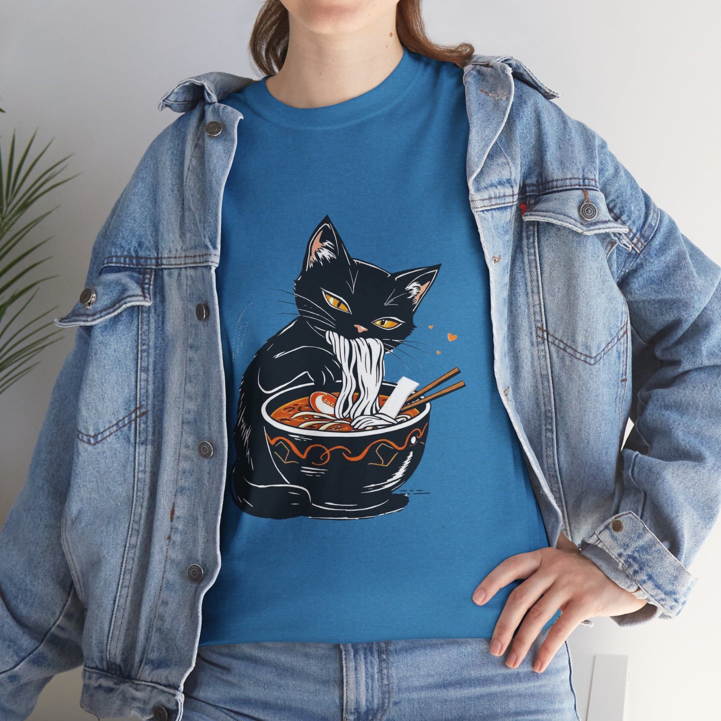 Noodle Cat Shirt, Ramen Cat T-Shirt, Foodie Lover Shirts, Black Cat Noodle T-Shirts, Retro Cat Tees, Cat Lover Sweatshirts, Black Cat Tee