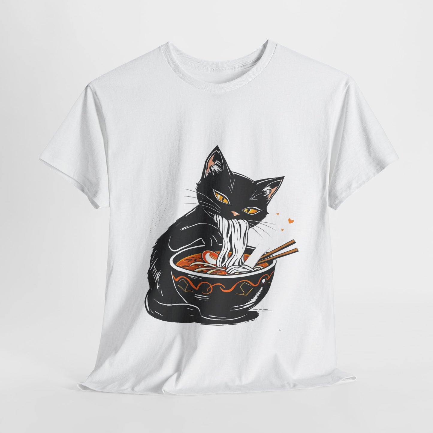 Noodle Cat Shirt, Ramen Cat T-Shirt, Foodie Lover Shirts, Black Cat Noodle T-Shirts, Retro Cat Tees, Cat Lover Sweatshirts, Black Cat Tee