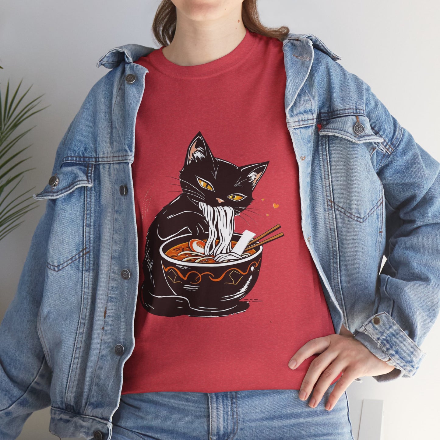 Noodle Cat Shirt, Ramen Cat T-Shirt, Foodie Lover Shirts, Black Cat Noodle T-Shirts, Retro Cat Tees, Cat Lover Sweatshirts, Black Cat Tee