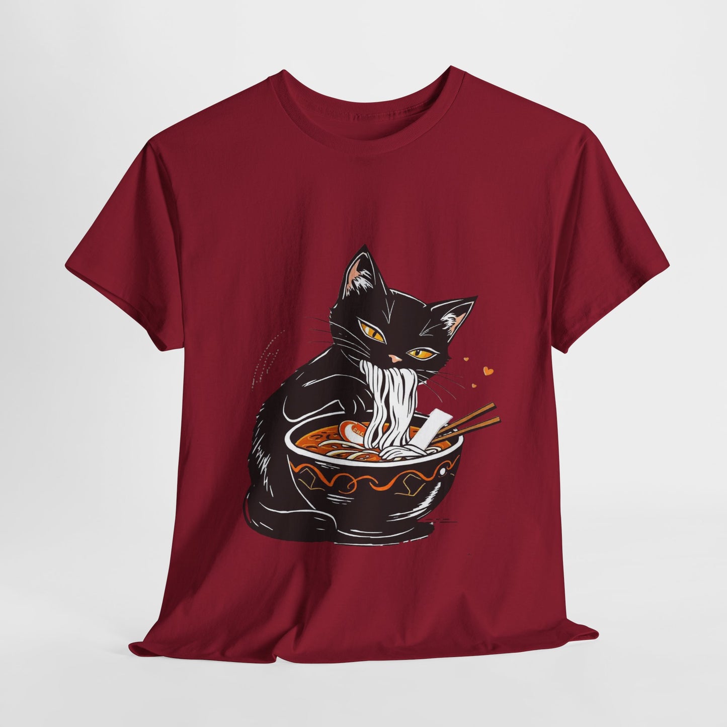 Noodle Cat Shirt, Ramen Cat T-Shirt, Foodie Lover Shirts, Black Cat Noodle T-Shirts, Retro Cat Tees, Cat Lover Sweatshirts, Black Cat Tee