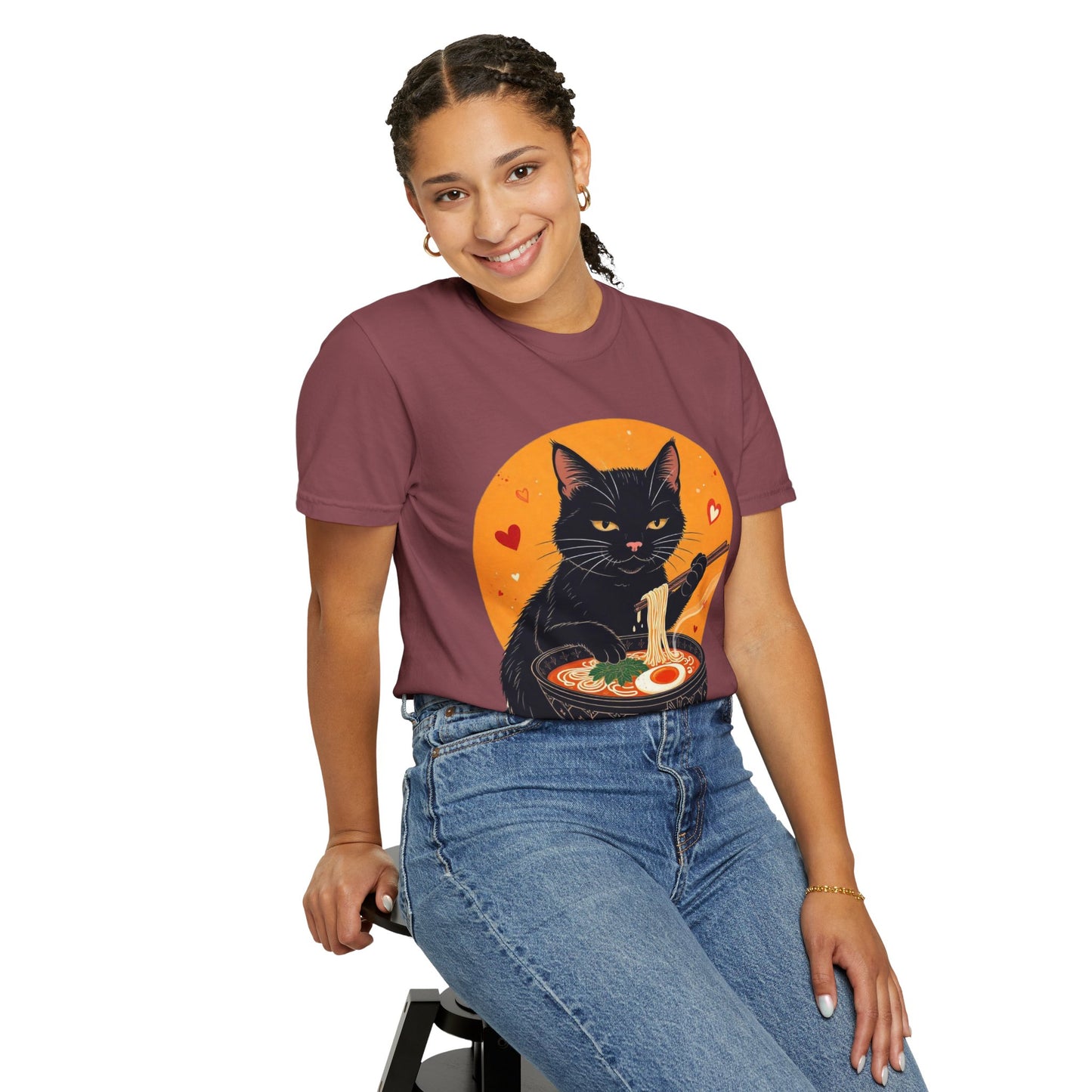 Cute Cat Ramen Lover Unisex T-Shirt | Perfect for Foodies & Cat Lovers Noodle Cat Shirt, Ramen Cat T-Shirt, Foodie Lover Shirts, Black Cat Noodle T-Shirts, Retro Cat Tees, Cat Lover Sweatshirts, Black Cat Tee