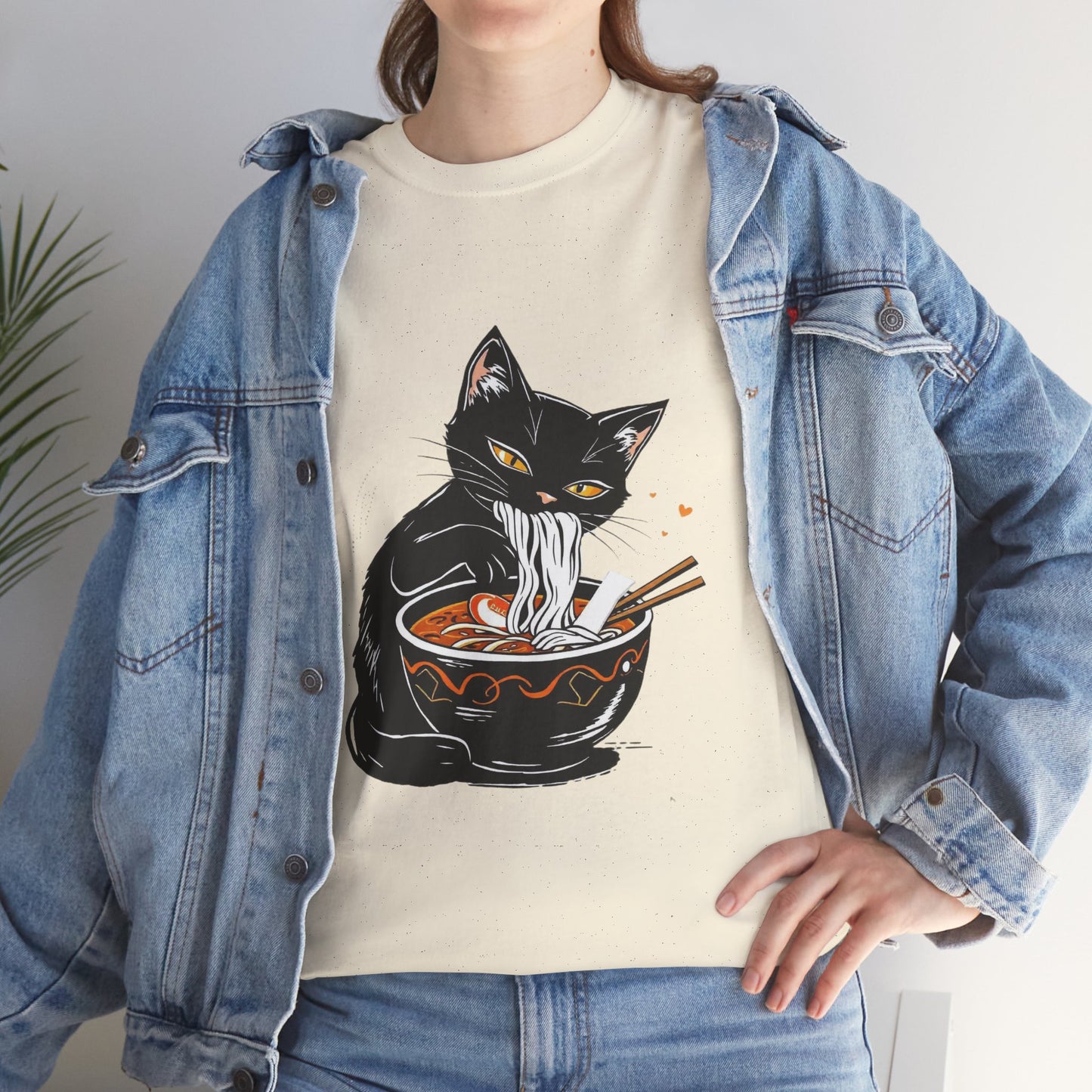 Noodle Cat Shirt, Ramen Cat T-Shirt, Foodie Lover Shirts, Black Cat Noodle T-Shirts, Retro Cat Tees, Cat Lover Sweatshirts, Black Cat Tee