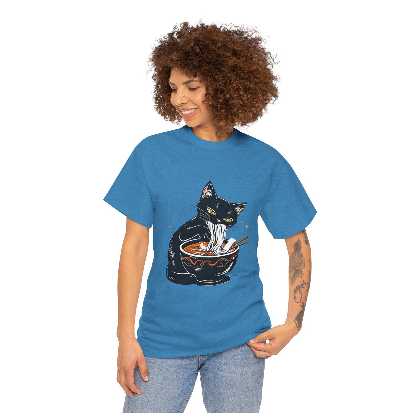 Noodle Cat Shirt, Ramen Cat T-Shirt, Foodie Lover Shirts, Black Cat Noodle T-Shirts, Retro Cat Tees, Cat Lover Sweatshirts, Black Cat Tee