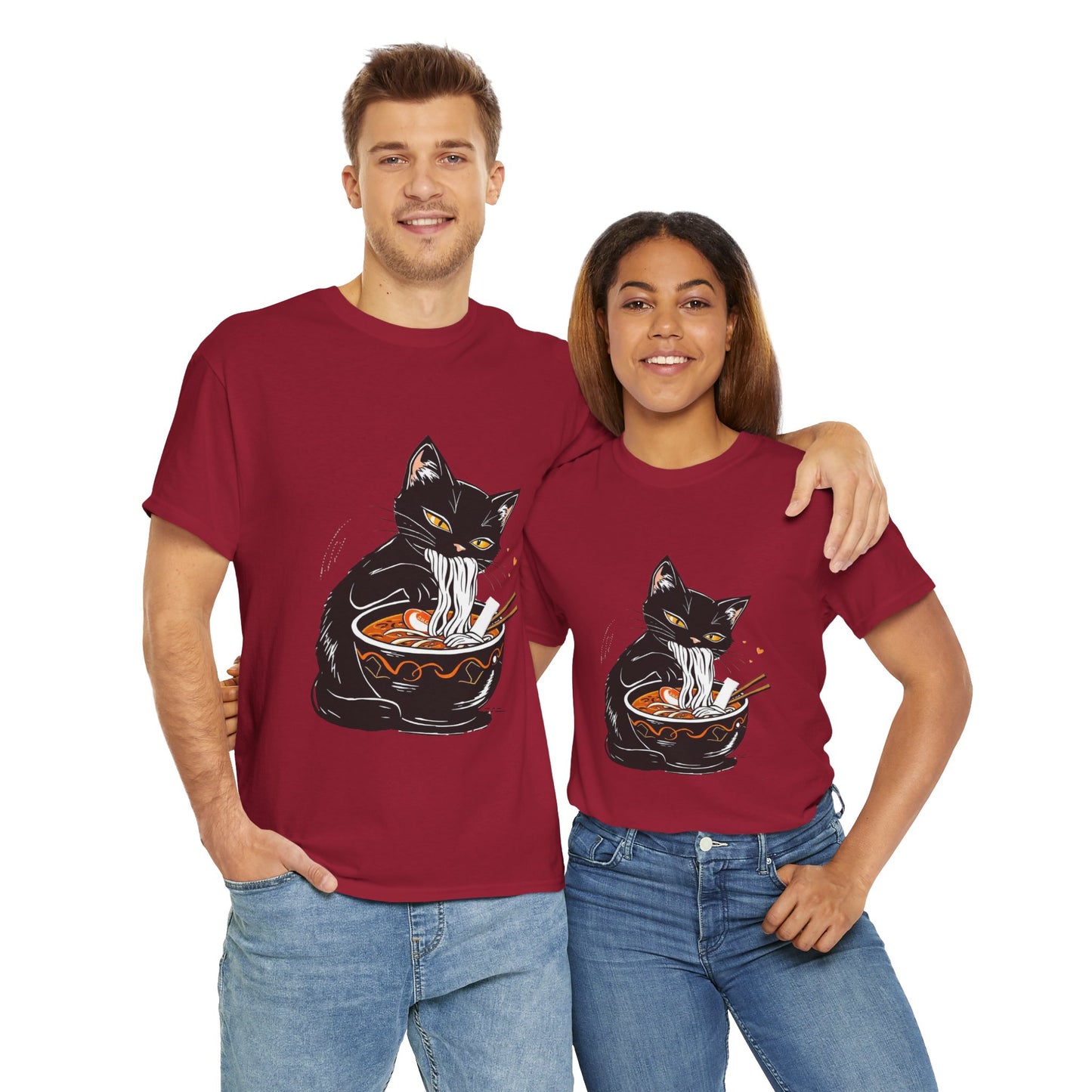 Noodle Cat Shirt, Ramen Cat T-Shirt, Foodie Lover Shirts, Black Cat Noodle T-Shirts, Retro Cat Tees, Cat Lover Sweatshirts, Black Cat Tee