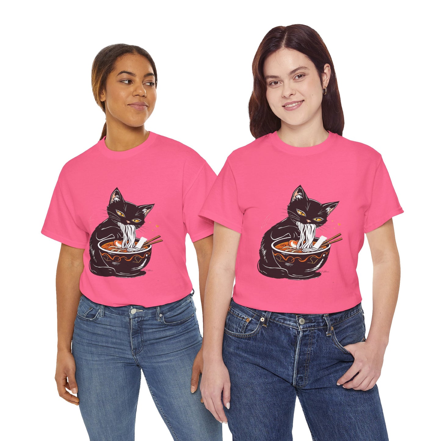 Noodle Cat Shirt, Ramen Cat T-Shirt, Foodie Lover Shirts, Black Cat Noodle T-Shirts, Retro Cat Tees, Cat Lover Sweatshirts, Black Cat Tee