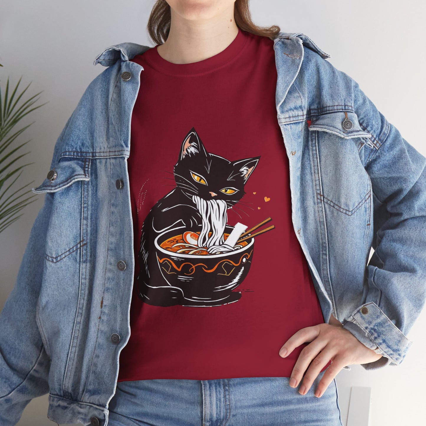 Noodle Cat Shirt, Ramen Cat T-Shirt, Foodie Lover Shirts, Black Cat Noodle T-Shirts, Retro Cat Tees, Cat Lover Sweatshirts, Black Cat Tee