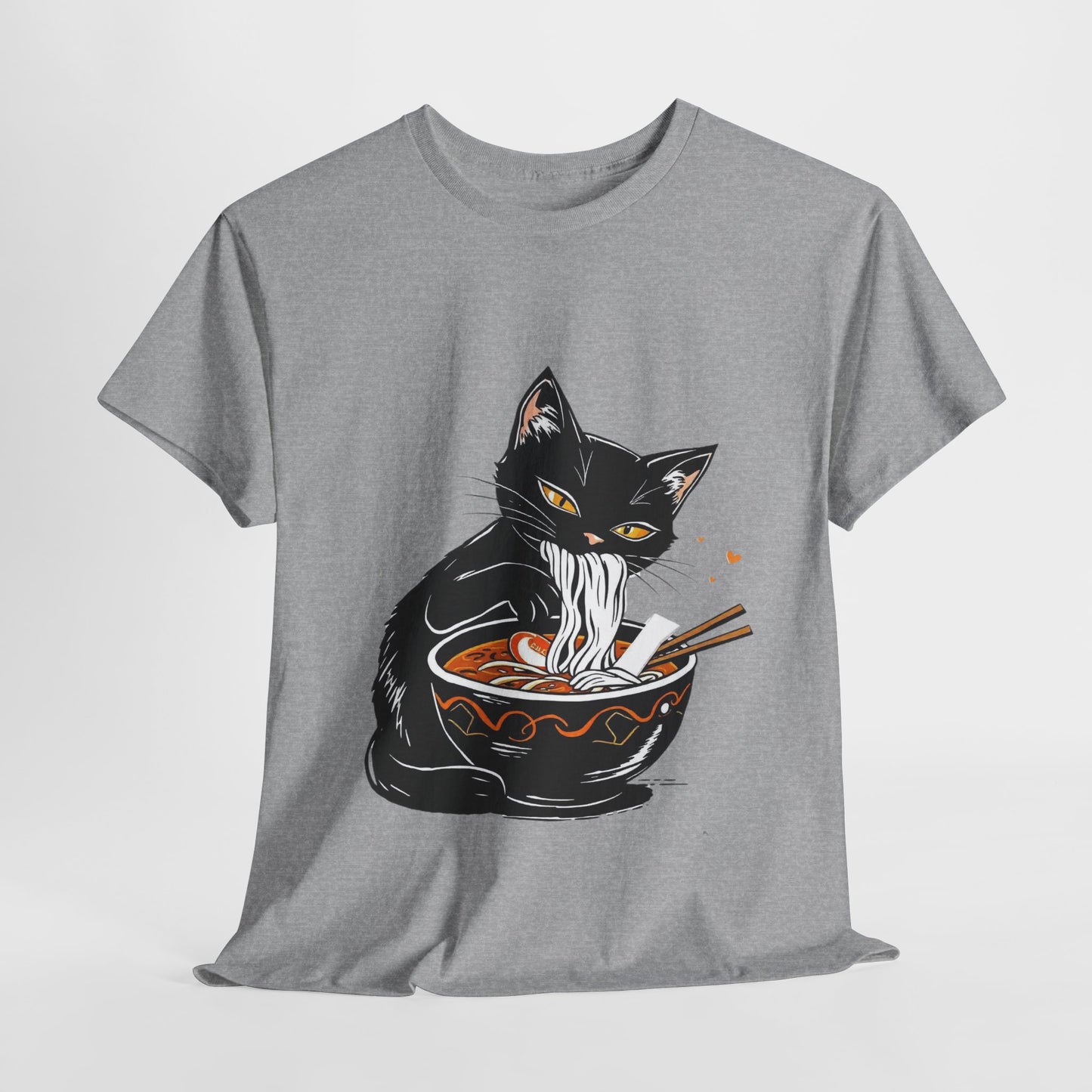 Noodle Cat Shirt, Ramen Cat T-Shirt, Foodie Lover Shirts, Black Cat Noodle T-Shirts, Retro Cat Tees, Cat Lover Sweatshirts, Black Cat Tee