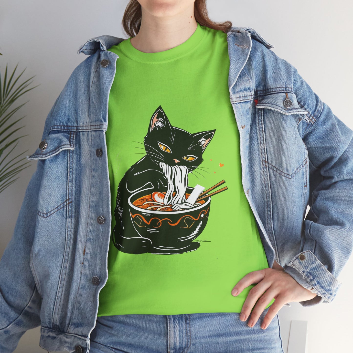 Noodle Cat Shirt, Ramen Cat T-Shirt, Foodie Lover Shirts, Black Cat Noodle T-Shirts, Retro Cat Tees, Cat Lover Sweatshirts, Black Cat Tee