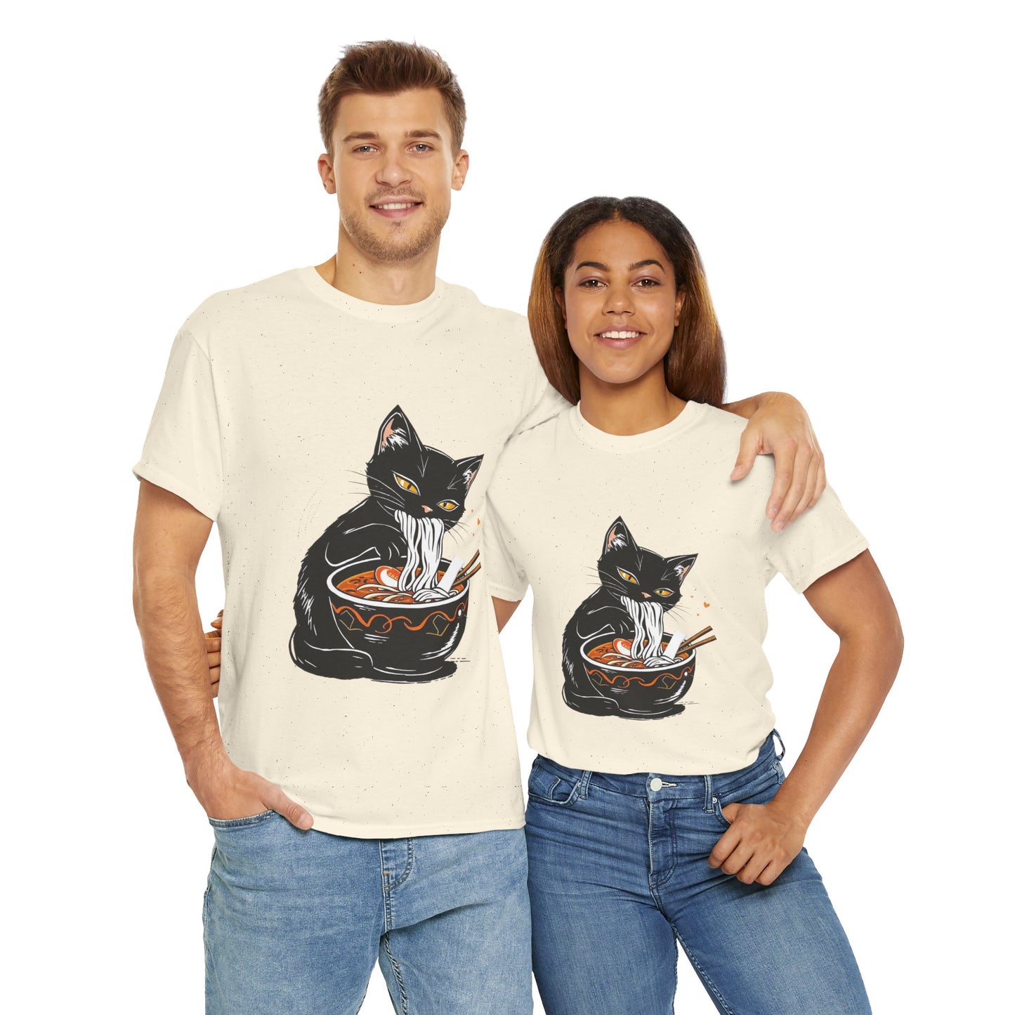Noodle Cat Shirt, Ramen Cat T-Shirt, Foodie Lover Shirts, Black Cat Noodle T-Shirts, Retro Cat Tees, Cat Lover Sweatshirts, Black Cat Tee