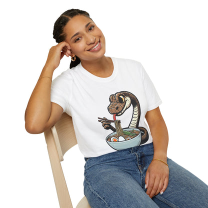 Funny Japanese Anime Snake Eats Ramen King Python T-Shirt