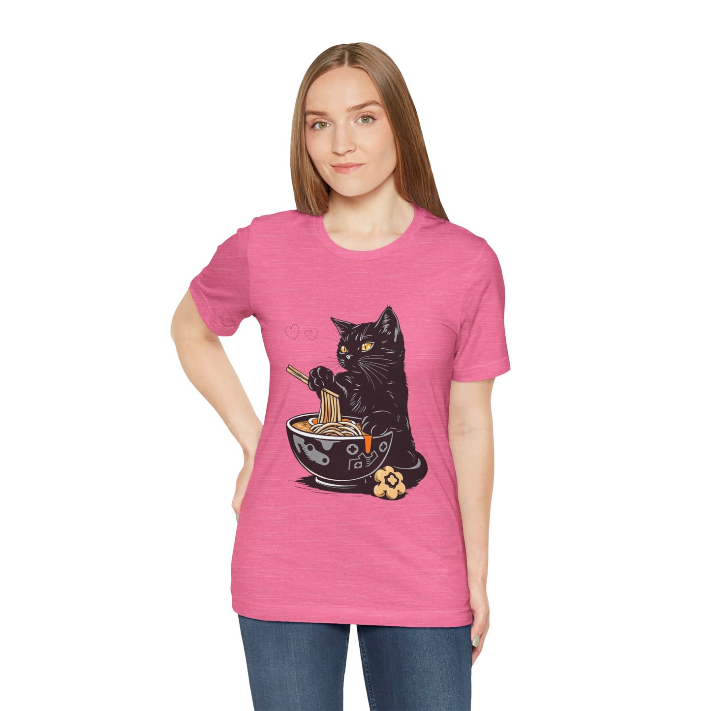 Noodle Cat Shirt, Ramen Cat T-Shirt, Foodie Lover Shirts, Black Cat Noodle T-Shirts, Retro Cat Tees, Cat Lover Sweatshirts, Black Cat Tee