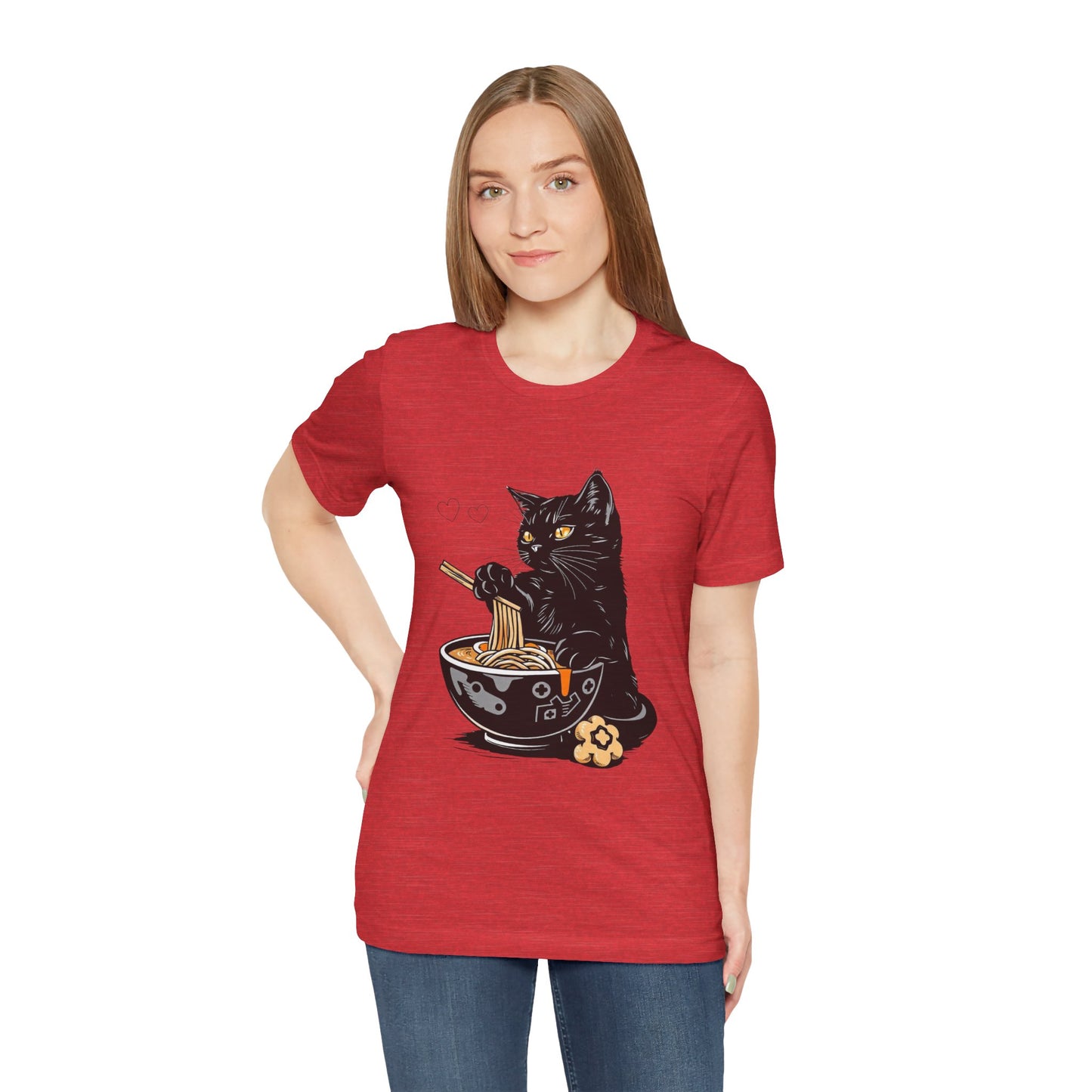 Noodle Cat Shirt, Ramen Cat T-Shirt, Foodie Lover Shirts, Black Cat Noodle T-Shirts, Retro Cat Tees, Cat Lover Sweatshirts, Black Cat Tee