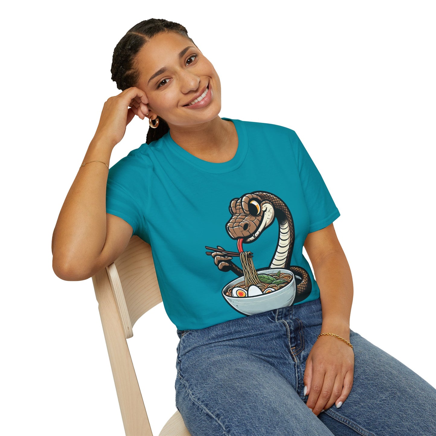 Funny Japanese Anime Snake Eats Ramen King Python T-Shirt