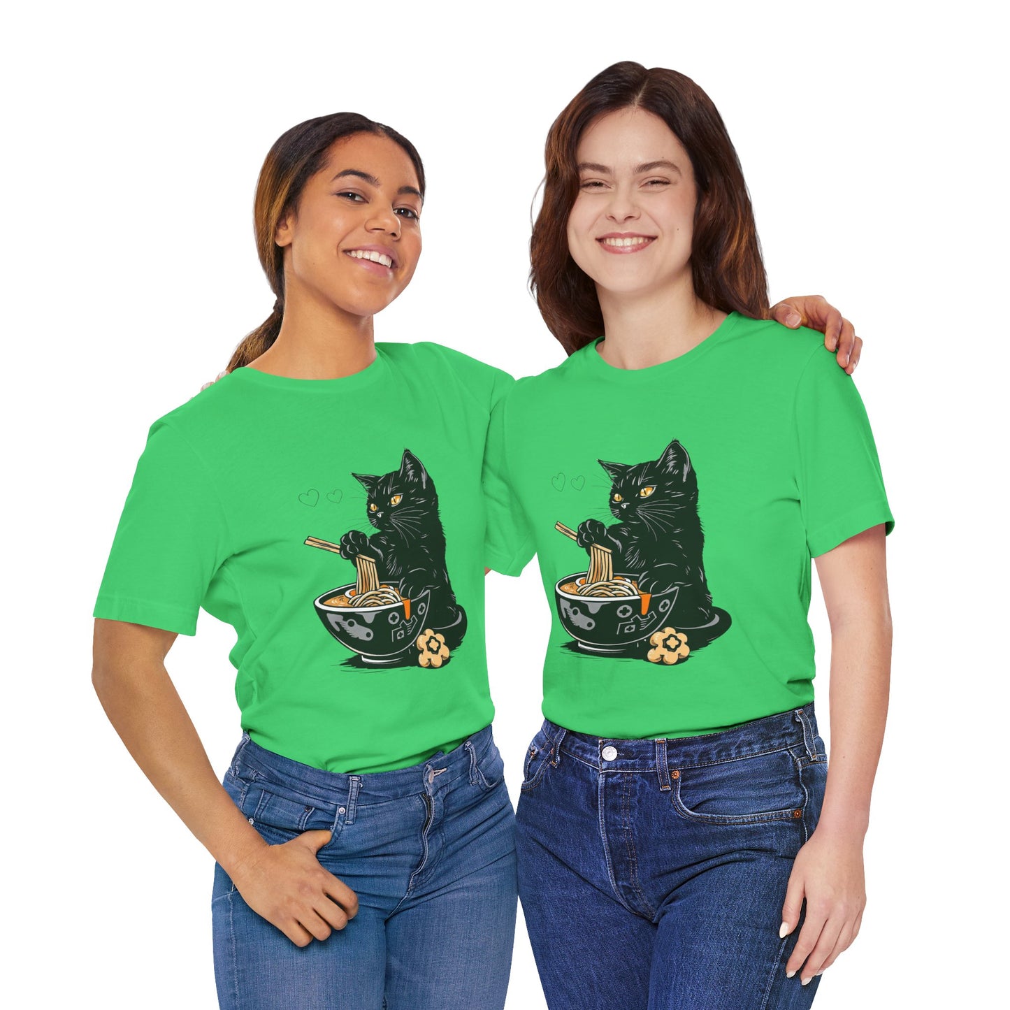Noodle Cat Shirt, Ramen Cat T-Shirt, Foodie Lover Shirts, Black Cat Noodle T-Shirts, Retro Cat Tees, Cat Lover Sweatshirts, Black Cat Tee