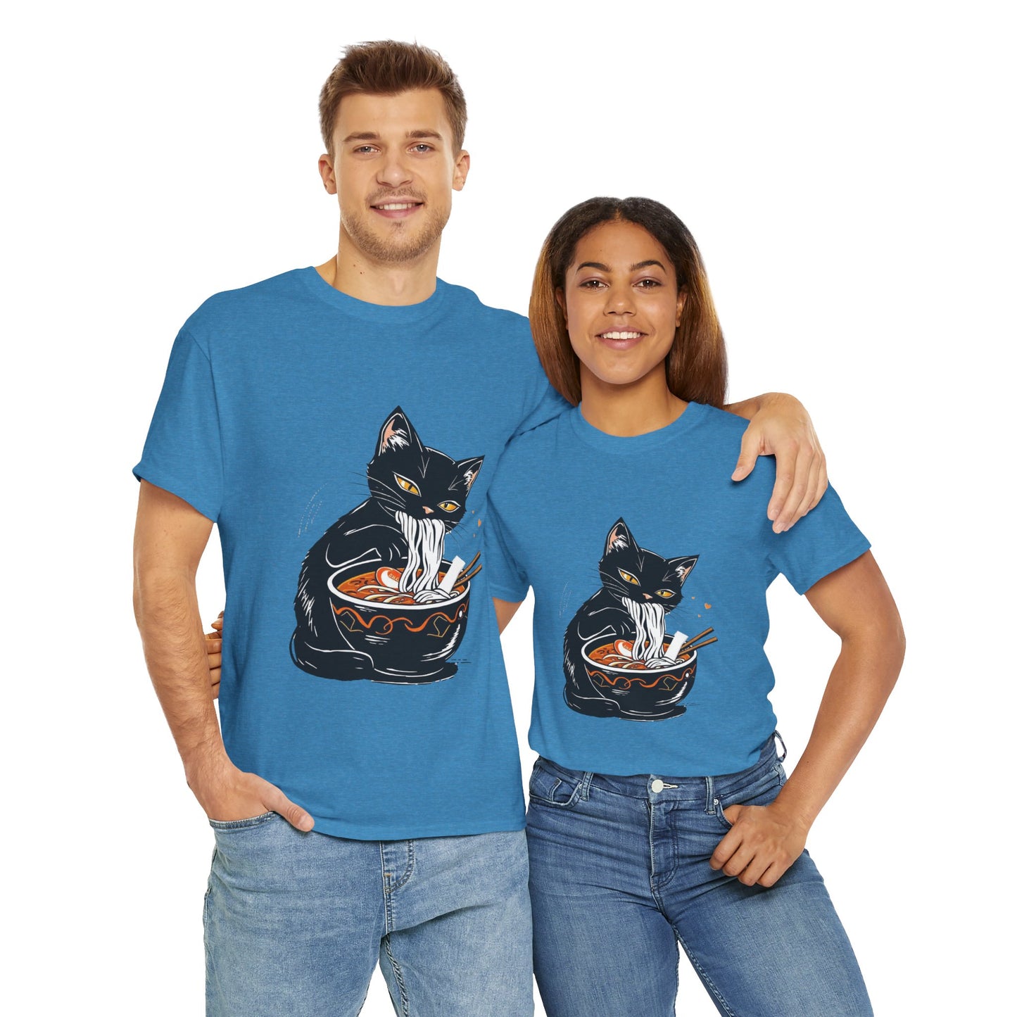 Noodle Cat Shirt, Ramen Cat T-Shirt, Foodie Lover Shirts, Black Cat Noodle T-Shirts, Retro Cat Tees, Cat Lover Sweatshirts, Black Cat Tee