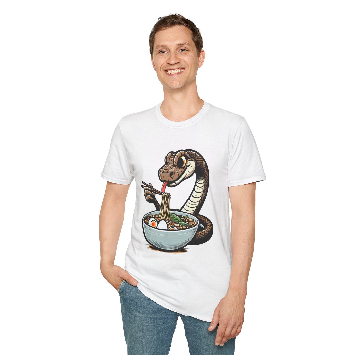 Funny Japanese Anime Snake Eats Ramen King Python T-Shirt