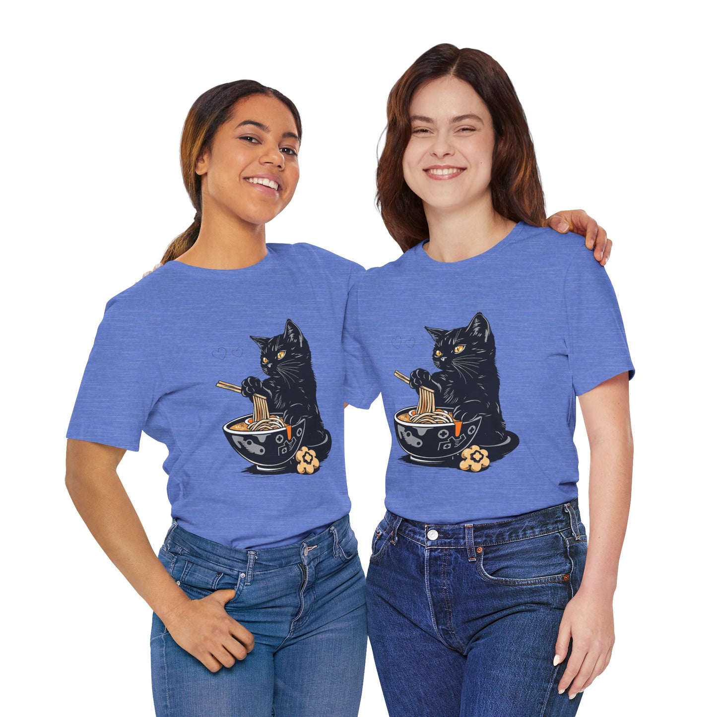 Noodle Cat Shirt, Ramen Cat T-Shirt, Foodie Lover Shirts, Black Cat Noodle T-Shirts, Retro Cat Tees, Cat Lover Sweatshirts, Black Cat Tee