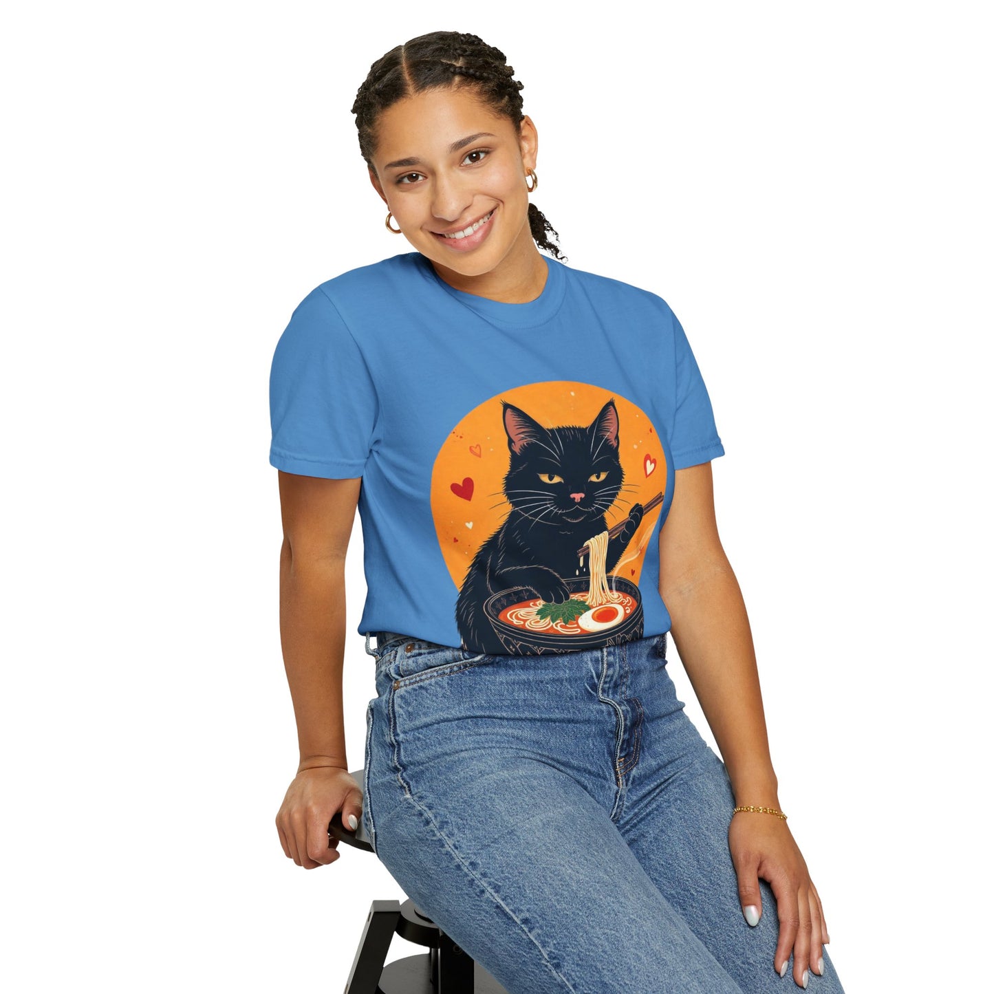 Cute Cat Ramen Lover Unisex T-Shirt | Perfect for Foodies & Cat Lovers Noodle Cat Shirt, Ramen Cat T-Shirt, Foodie Lover Shirts, Black Cat Noodle T-Shirts, Retro Cat Tees, Cat Lover Sweatshirts, Black Cat Tee