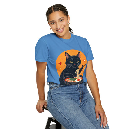 Cute Cat Ramen Lover Unisex T-Shirt | Perfect for Foodies & Cat Lovers Noodle Cat Shirt, Ramen Cat T-Shirt, Foodie Lover Shirts, Black Cat Noodle T-Shirts, Retro Cat Tees, Cat Lover Sweatshirts, Black Cat Tee