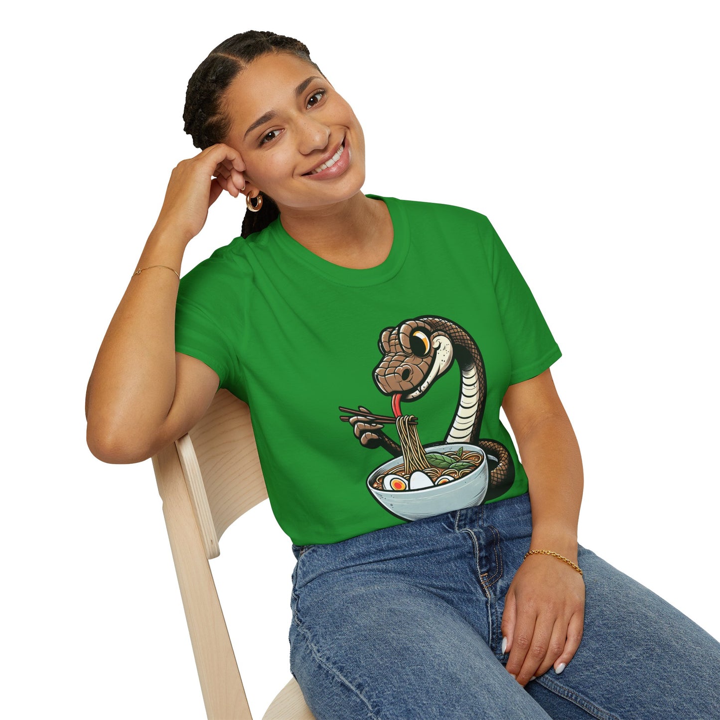 Funny Japanese Anime Snake Eats Ramen King Python T-Shirt