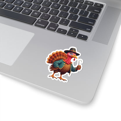 Turkey Sticker Thanksgiving Turkey Pirate Shirt - Pilgrim Turkey with Hook Hand Tee