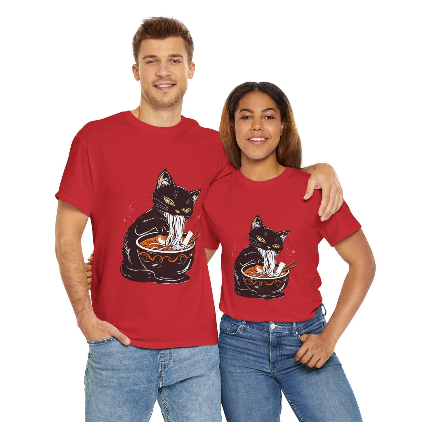 Noodle Cat Shirt, Ramen Cat T-Shirt, Foodie Lover Shirts, Black Cat Noodle T-Shirts, Retro Cat Tees, Cat Lover Sweatshirts, Black Cat Tee
