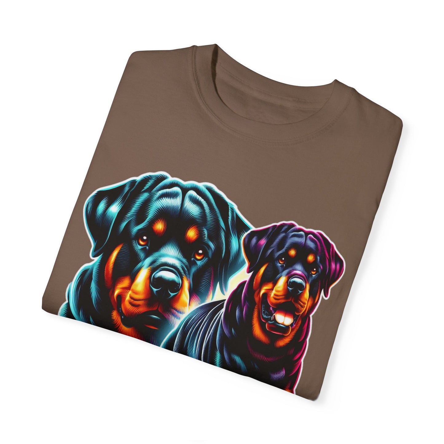 Vibrant Rottweiler Duo Unisex T-Shirt . Rottweiler Lover 3D T-Shirt – Mother’s Day Gift | All Over Print, Best Price