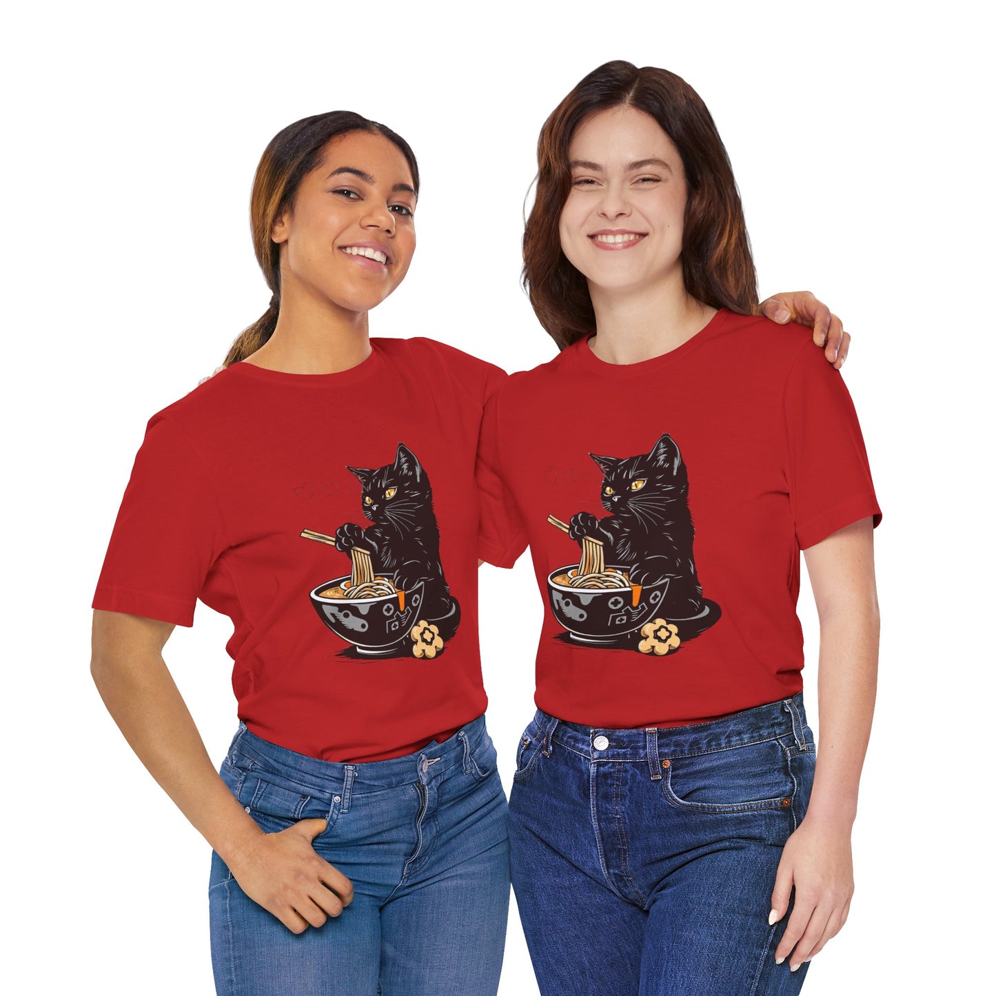 Noodle Cat Shirt, Ramen Cat T-Shirt, Foodie Lover Shirts, Black Cat Noodle T-Shirts, Retro Cat Tees, Cat Lover Sweatshirts, Black Cat Tee