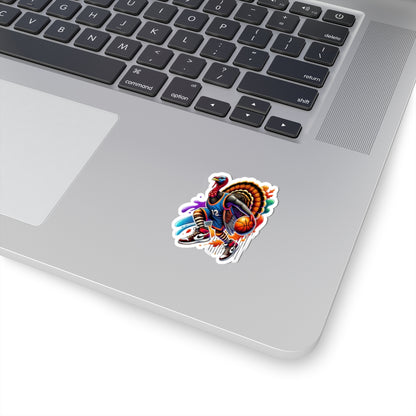Thanksgiving Basketball Turkey Kiss-Cut Stickers -Fun Holiday Décor for Your Laptop & Gear