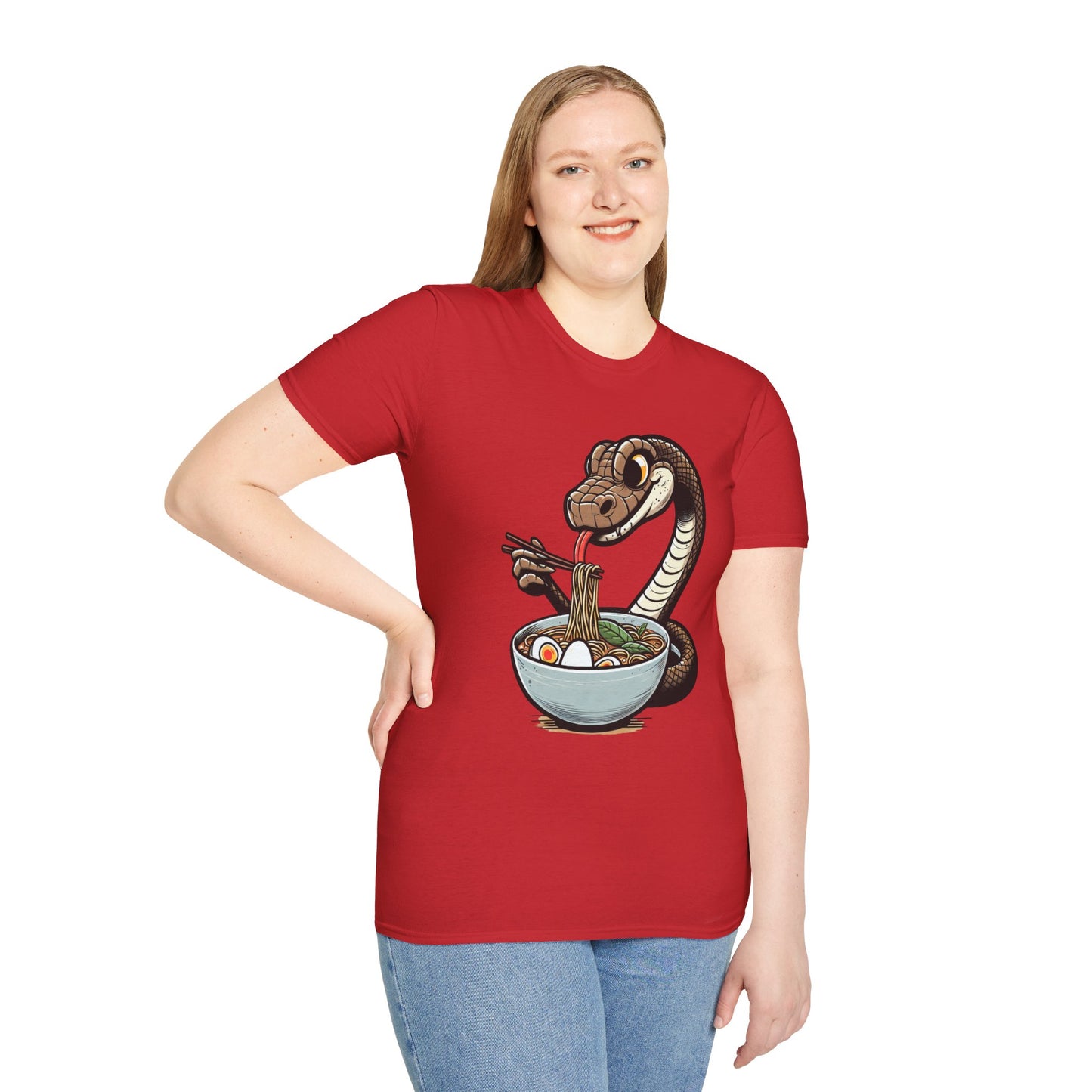 Funny Japanese Anime Snake Eats Ramen King Python T-Shirt