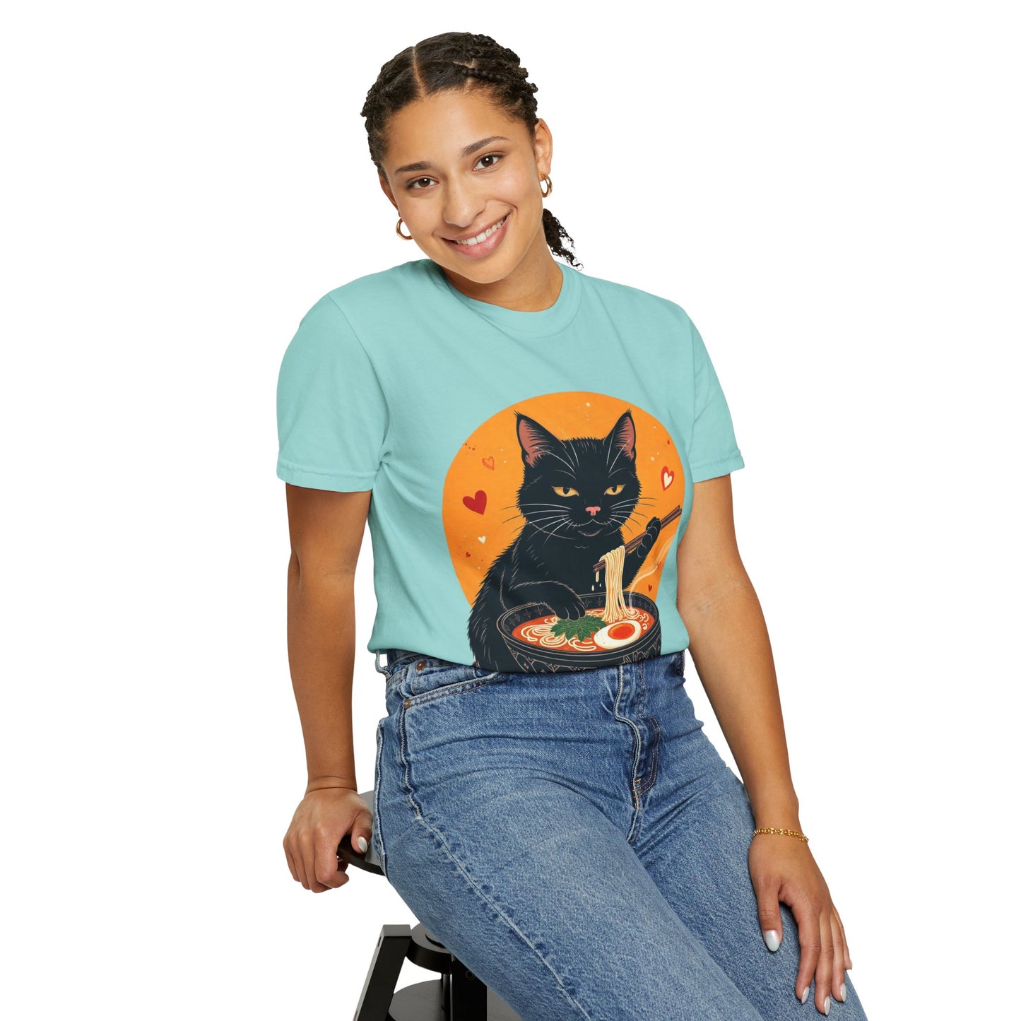 Cute Cat Ramen Lover Unisex T-Shirt | Perfect for Foodies & Cat Lovers Noodle Cat Shirt, Ramen Cat T-Shirt, Foodie Lover Shirts, Black Cat Noodle T-Shirts, Retro Cat Tees, Cat Lover Sweatshirts, Black Cat Tee