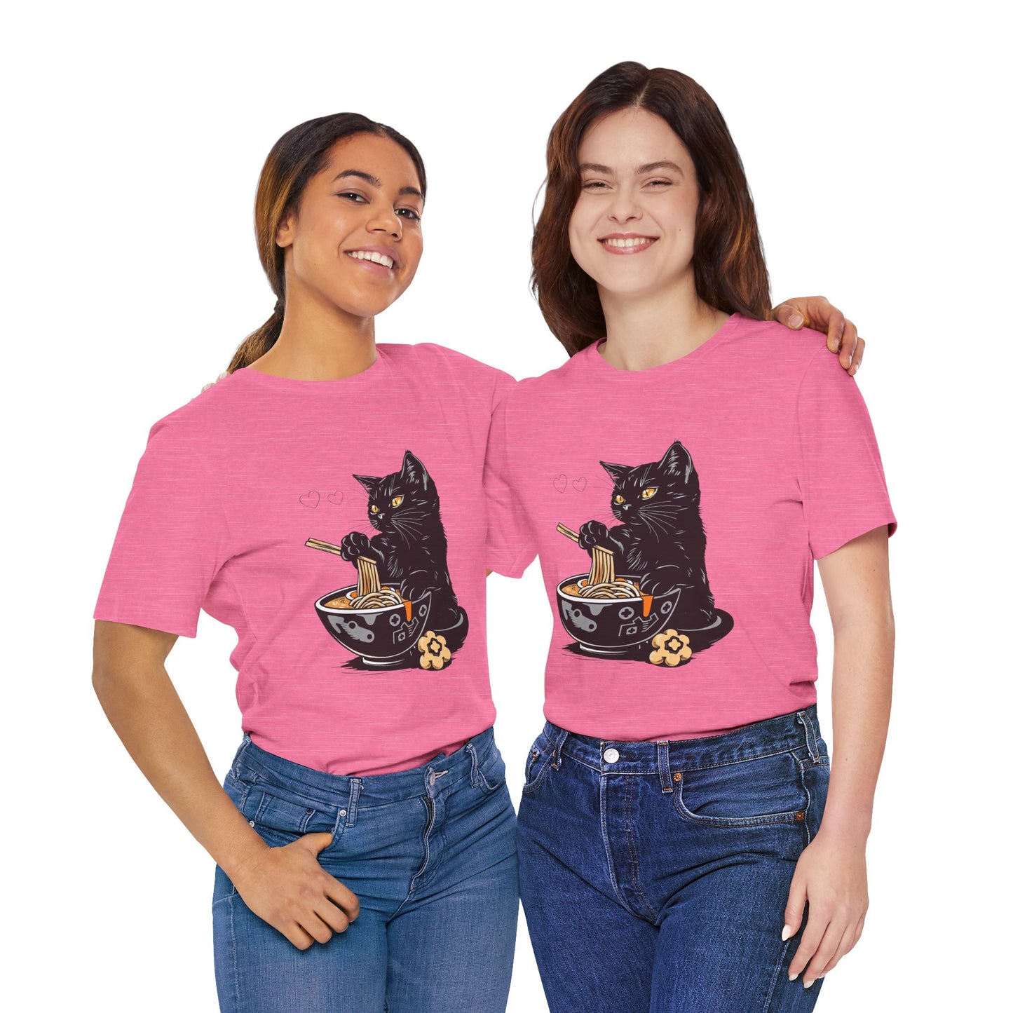 Noodle Cat Shirt, Ramen Cat T-Shirt, Foodie Lover Shirts, Black Cat Noodle T-Shirts, Retro Cat Tees, Cat Lover Sweatshirts, Black Cat Tee